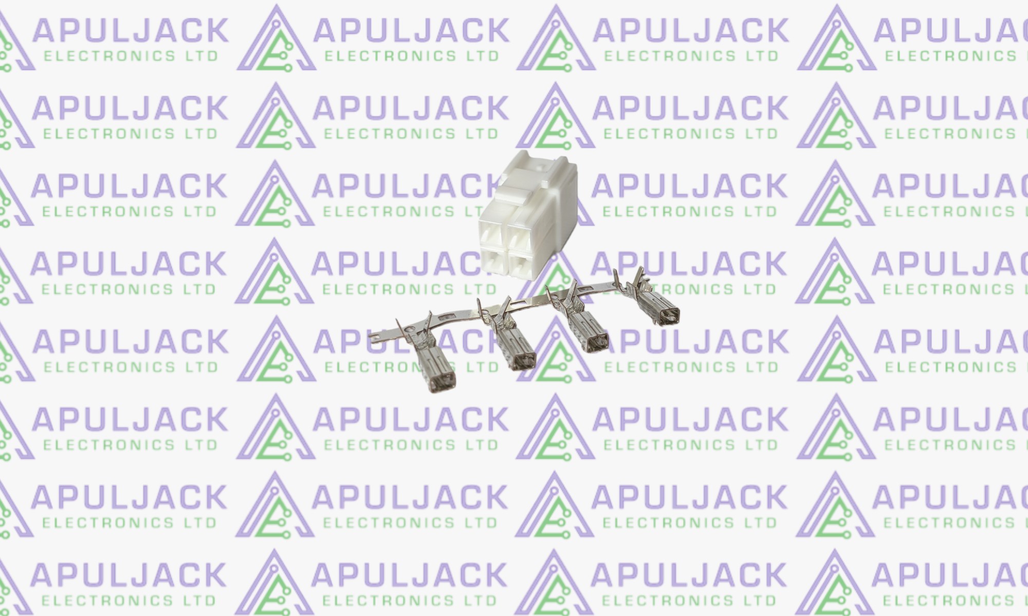 Square Type Mains Connector 4-Way (2x2) and Contacts