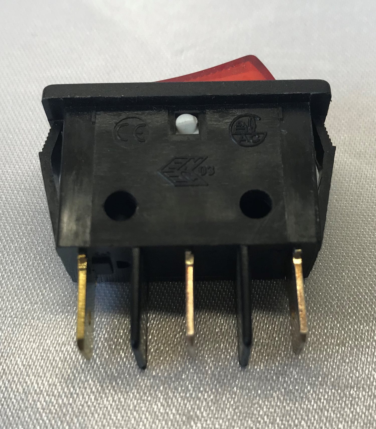 Red Illuminated On/Off Rocker Switch for Plug In Systems