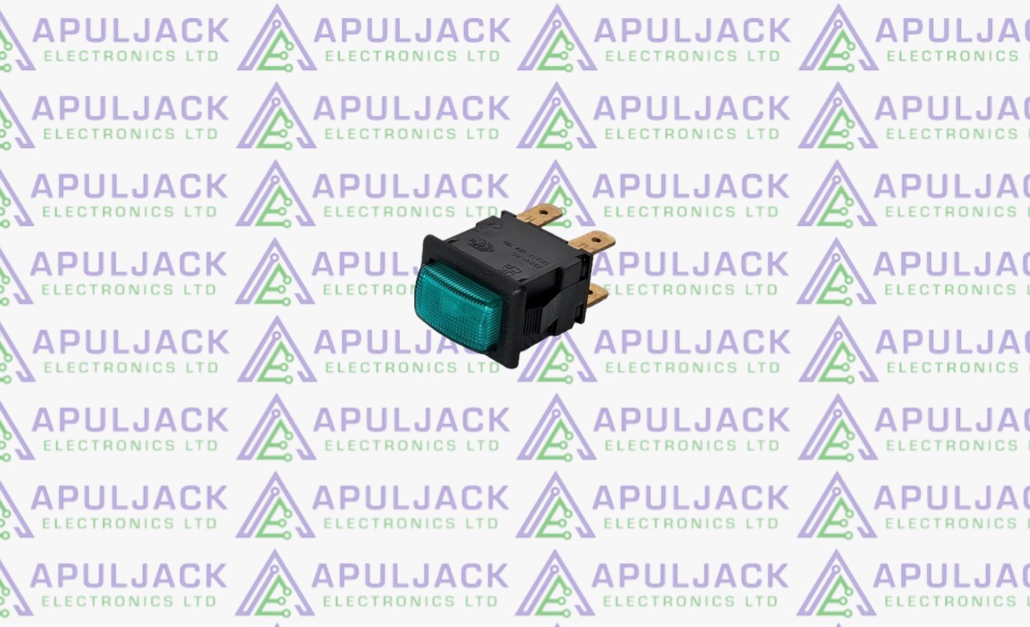 Green Pushbutton On/Off Switch - DPST 250V 12A
