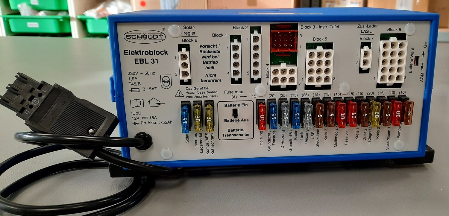 Schaudt/Lippert EBL 31 Fuseboard with Integrated Charger