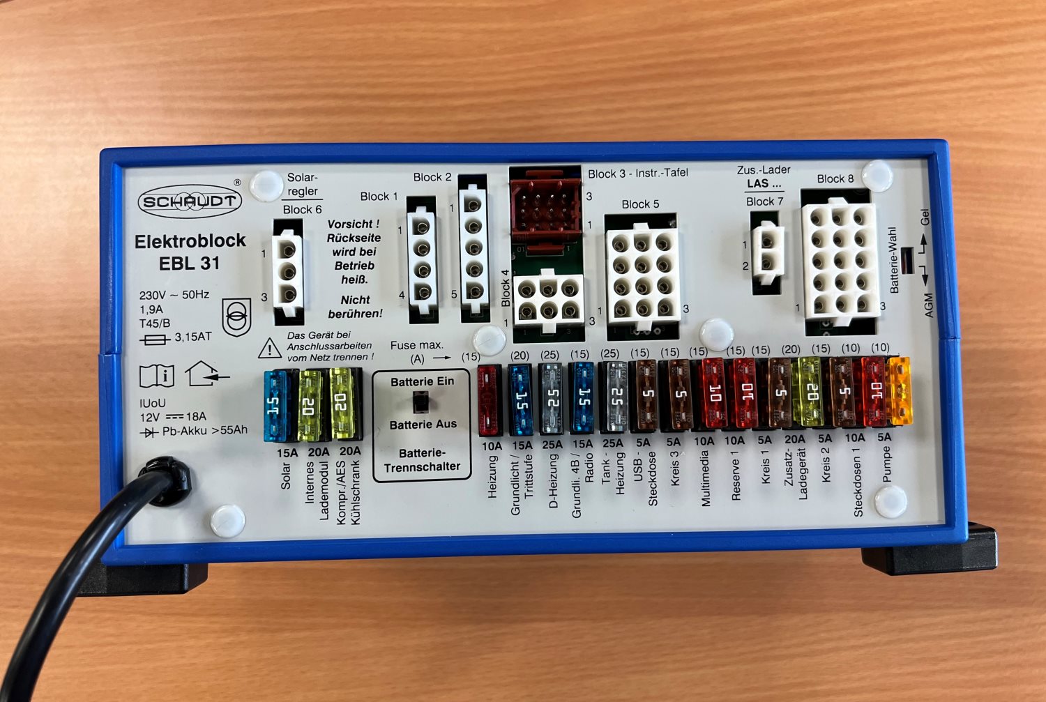 Schaudt/Lippert EBL 31 Fuseboard with Integrated Charger