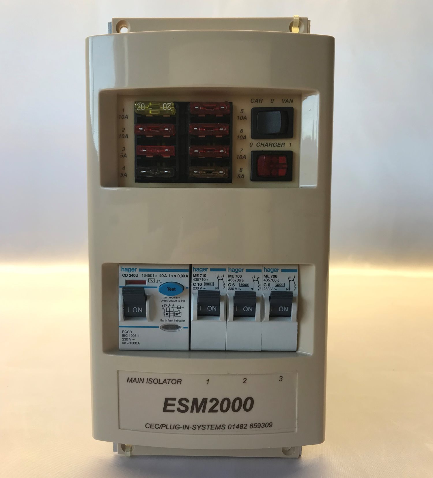Nordelettronica/Plug In Systems ESM2000/CTTH/12A Fuseboard with Integrated Charger