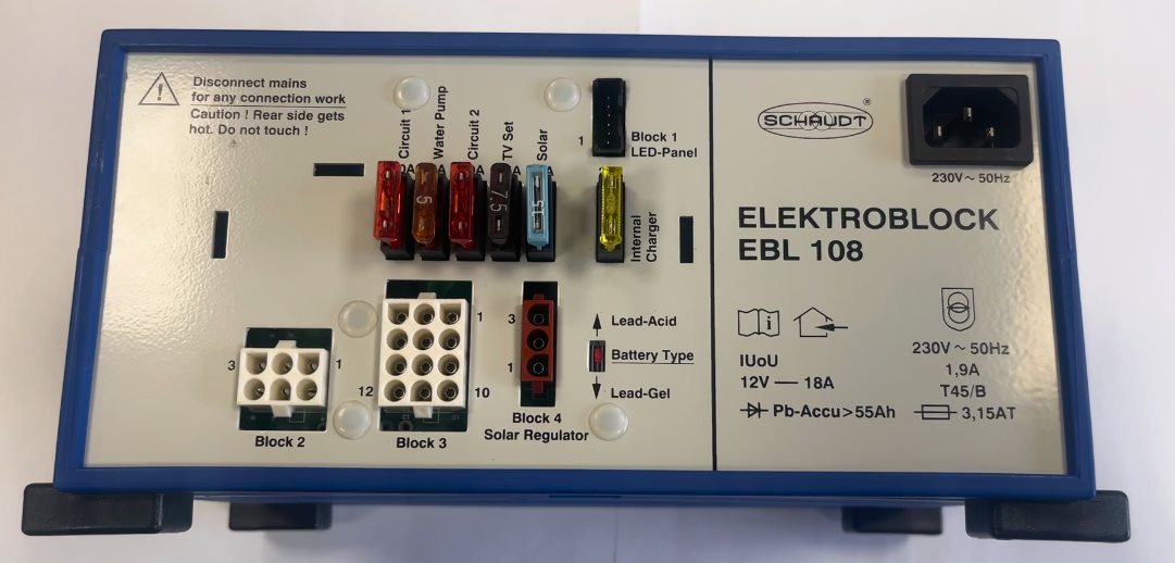 Schaudt/Lippert EBL 108 Fuseboard with Integrated Charger