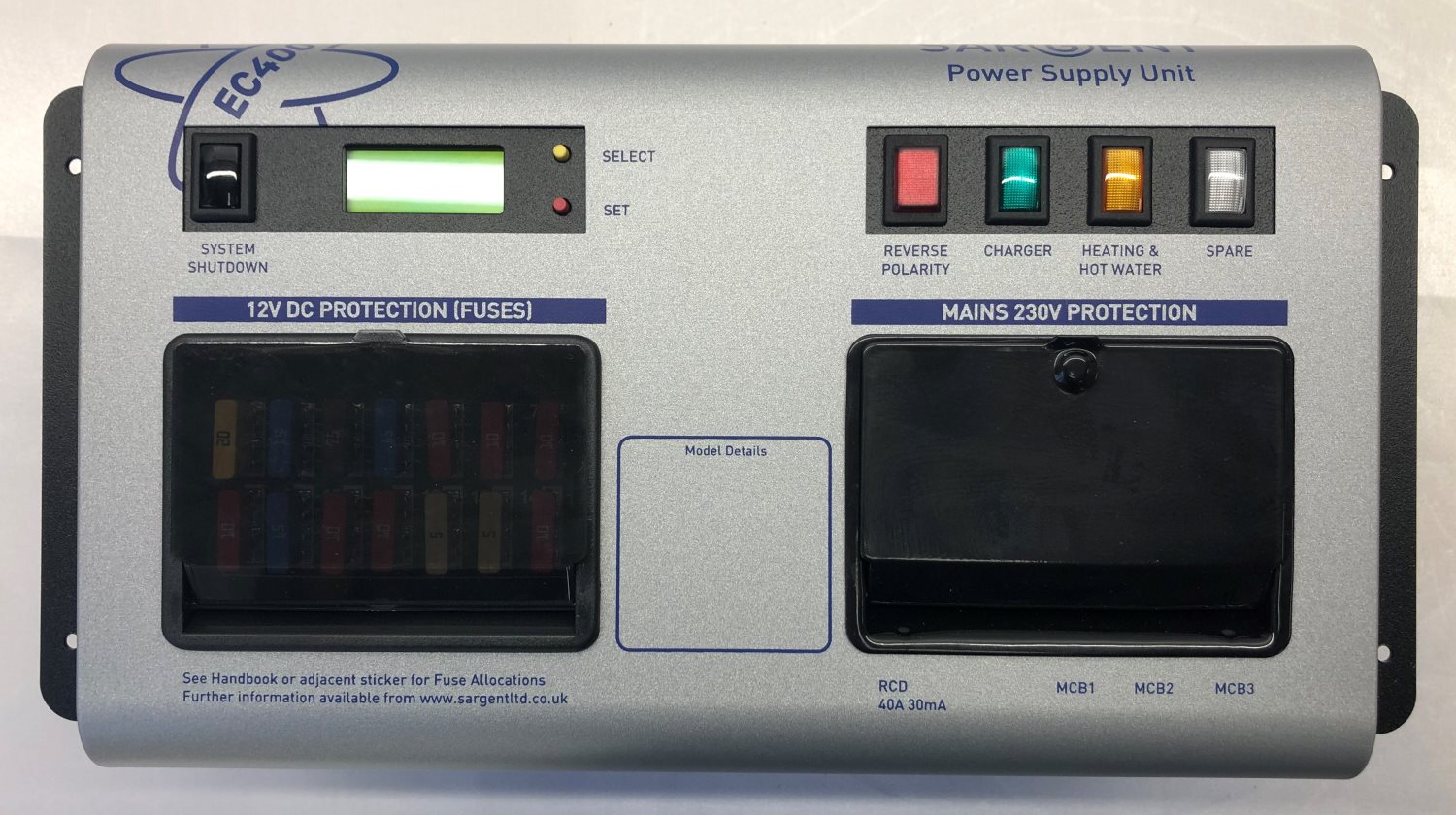 Sargent EC400 Fuseboard with Integrated Charger