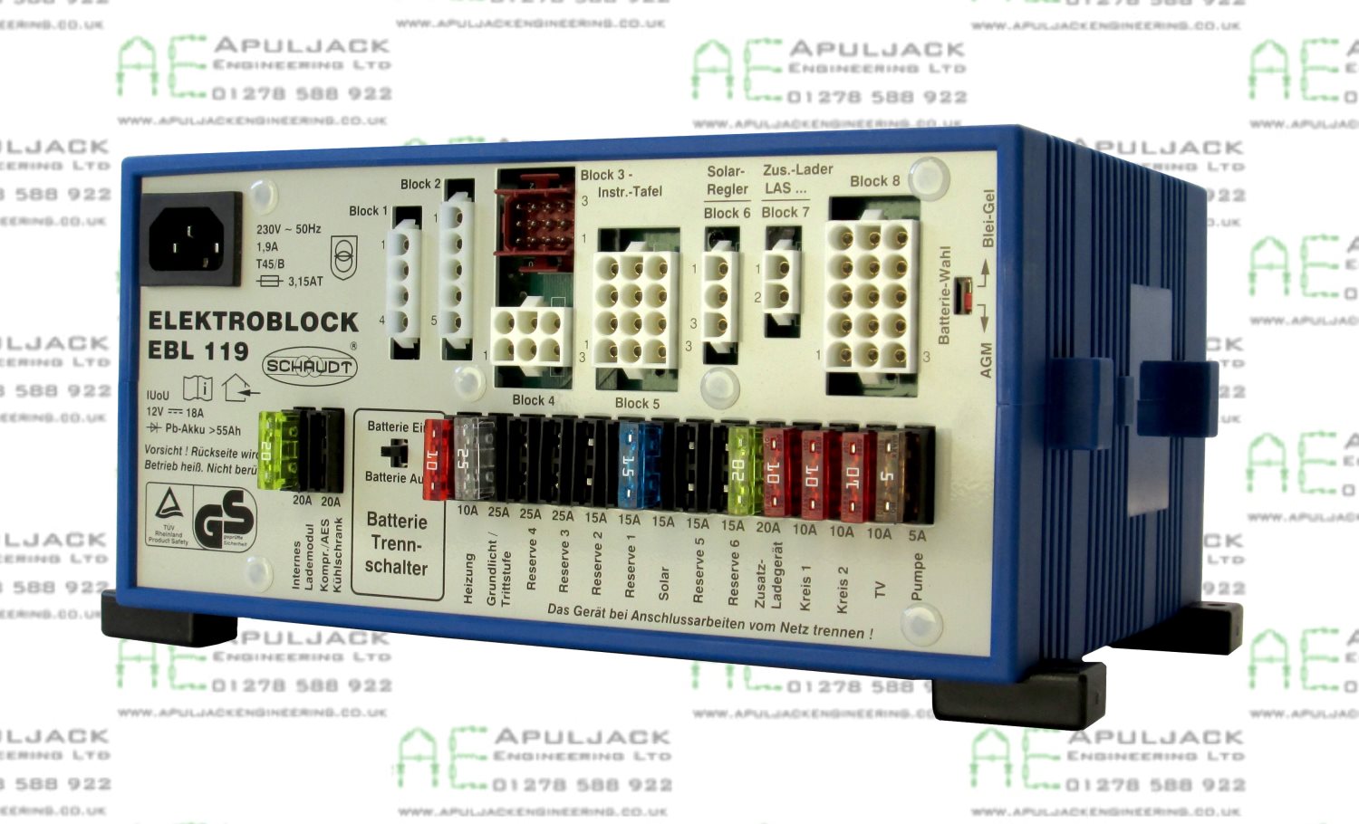 Schaudt/Lippert EBL119 Fuseboard with Integrated Charger
