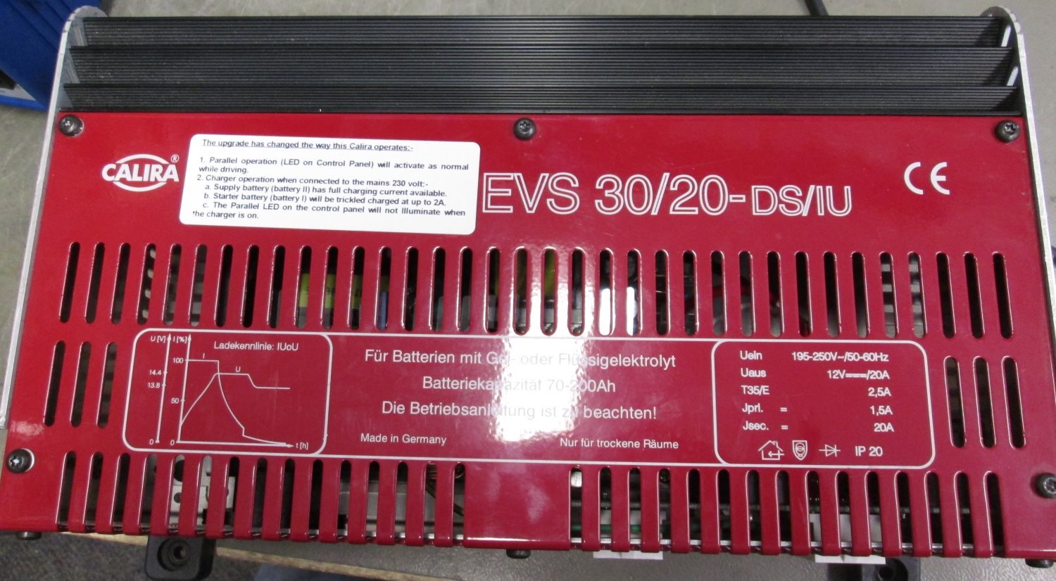 Calira EVS 30/20-DS/IU Charger & BC2000 Control Panel