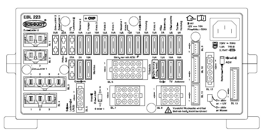 Schaudt/Lippert EBL 223 Fuseboard with Integrated Charger
