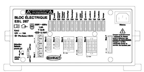 Schaudt/Lippert EBL 267 Fuseboard with Integrated Charger - Image 4