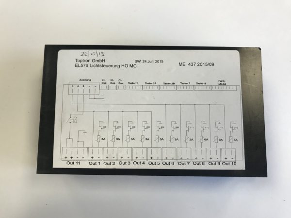 Toptron EL576 & EL562 Control Panel