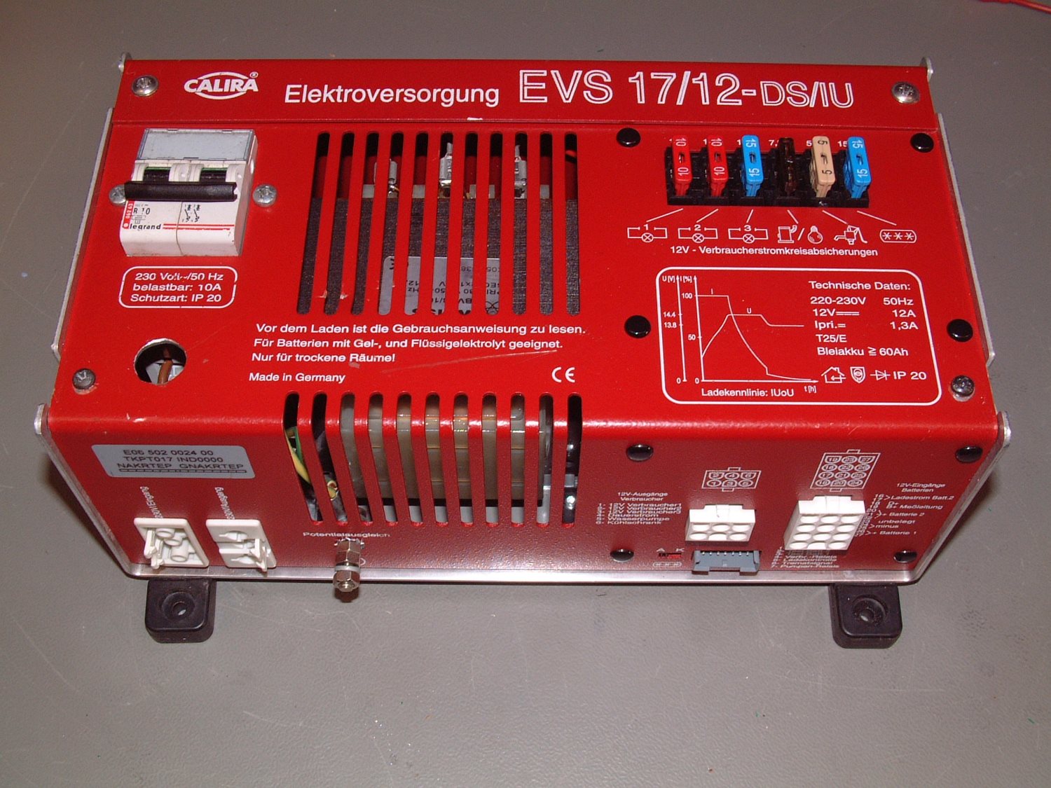Calira EVS 17/12 Fuseboard with Integrated Charger