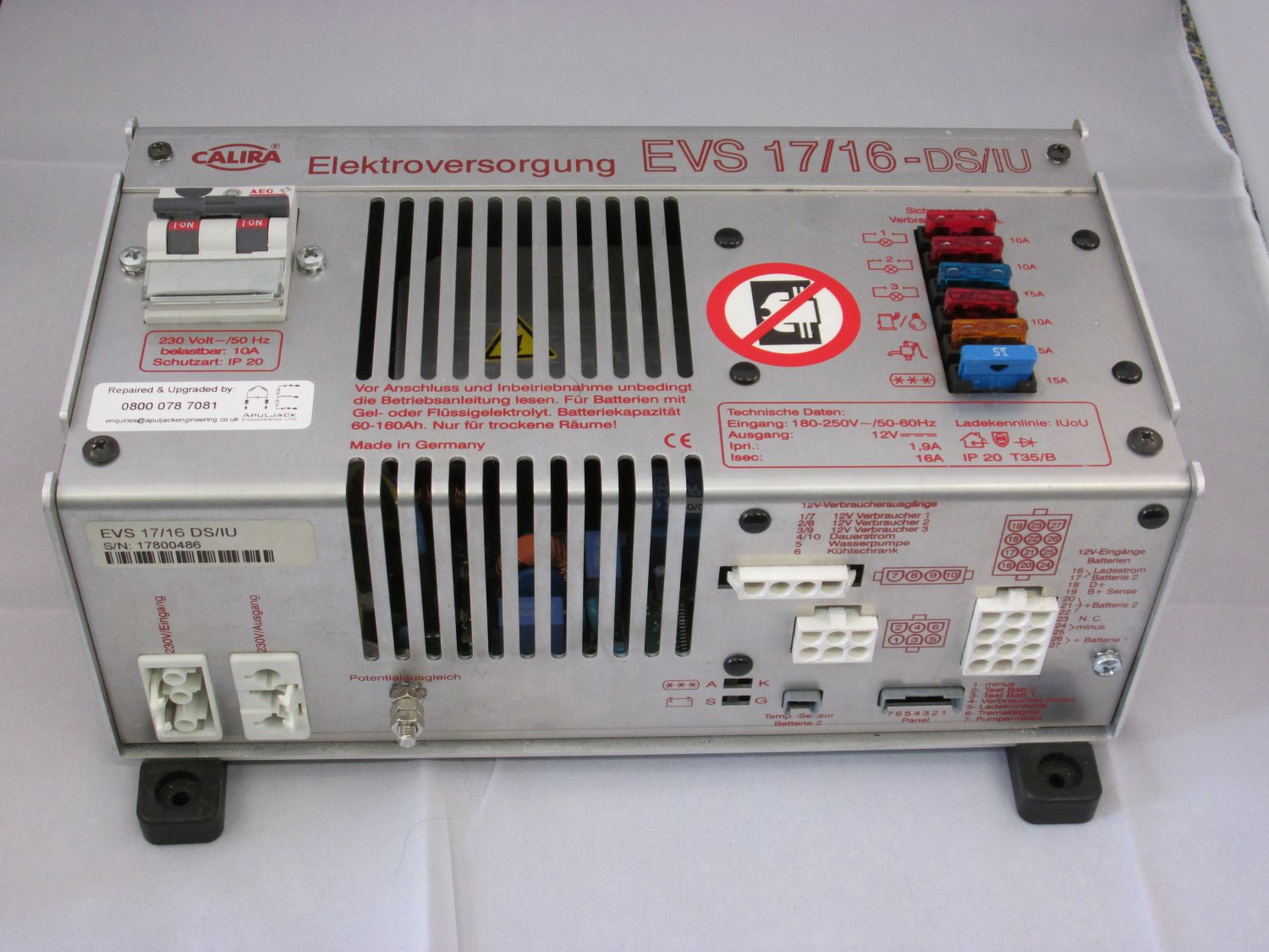 Calira EVS 17/16 Fuseboard with Integrated Charger